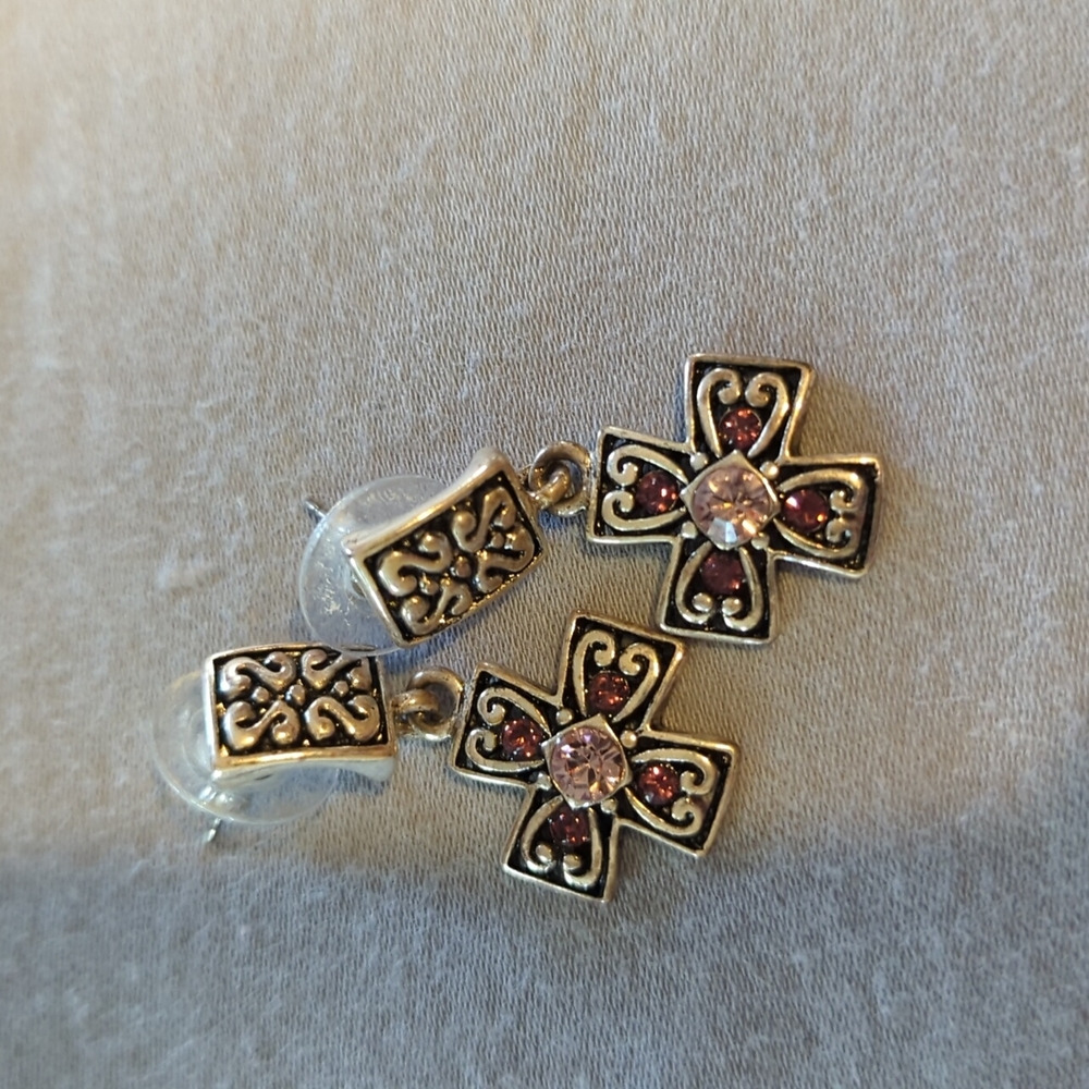 Premier Designs Bracelet and Earrings Set - Dark and Light Purple Stones. - Picture 3 of 4
